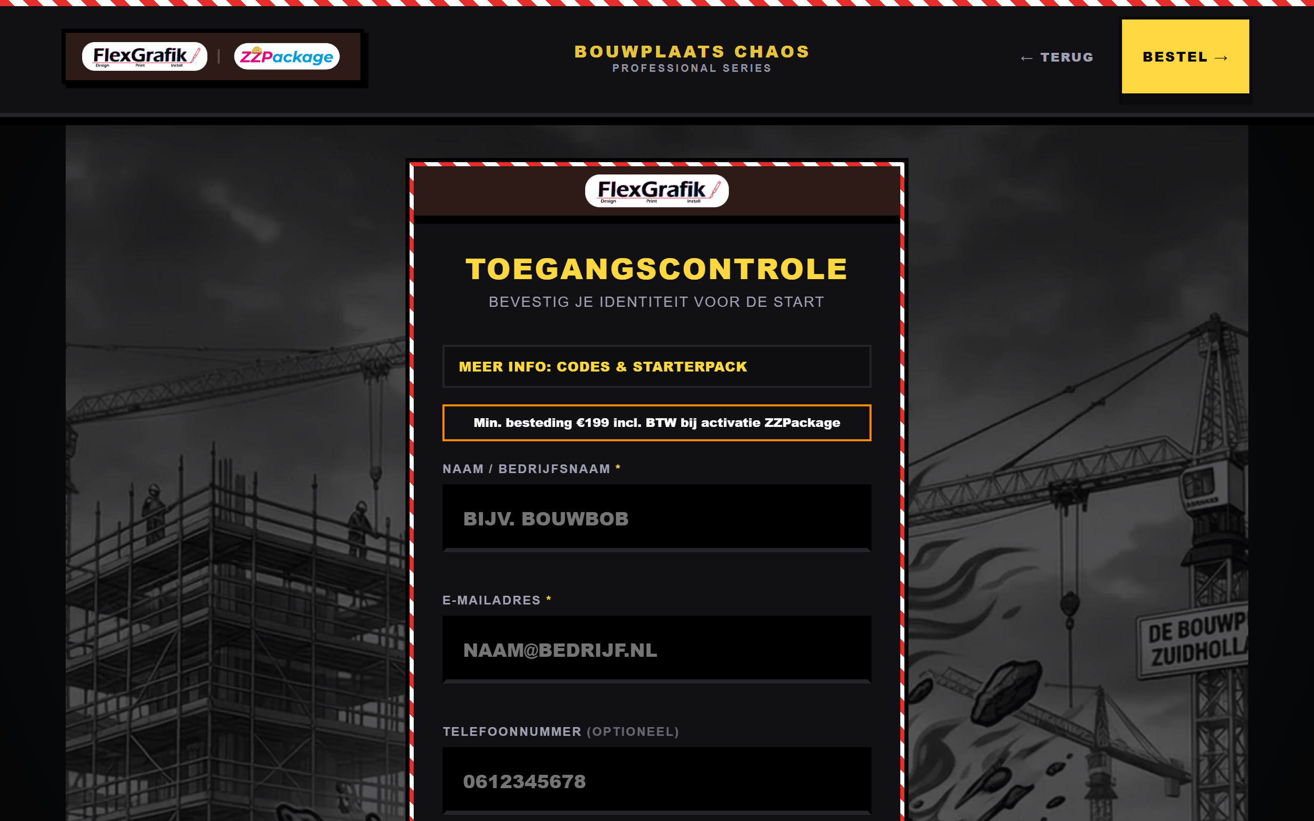 Registration gate before gameplay begins
